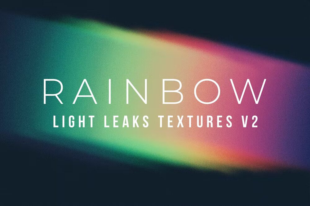 A colored rainbow light leaks texture set