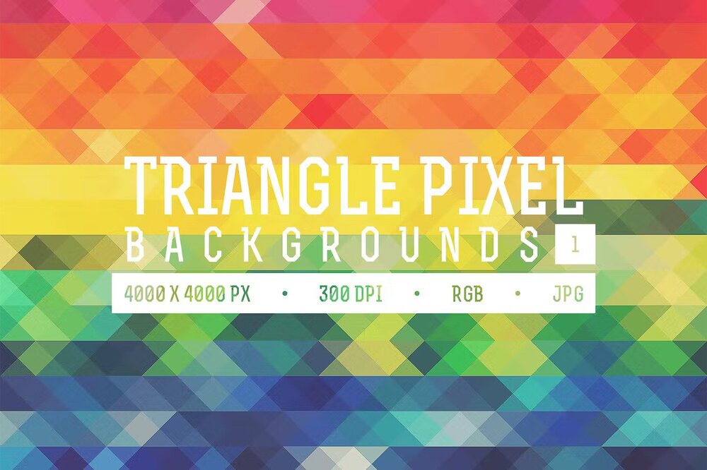 A rainbow triangle pixel backgrounds pack