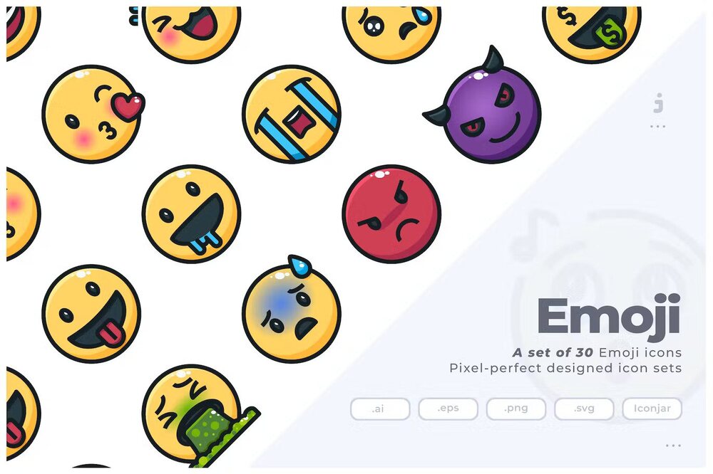 A set of emoji icons