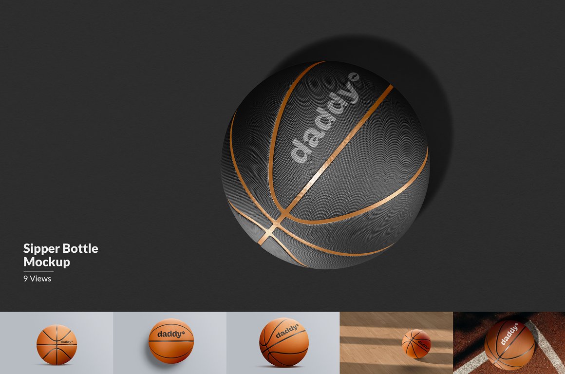 A pack of basketball ball mockup templates