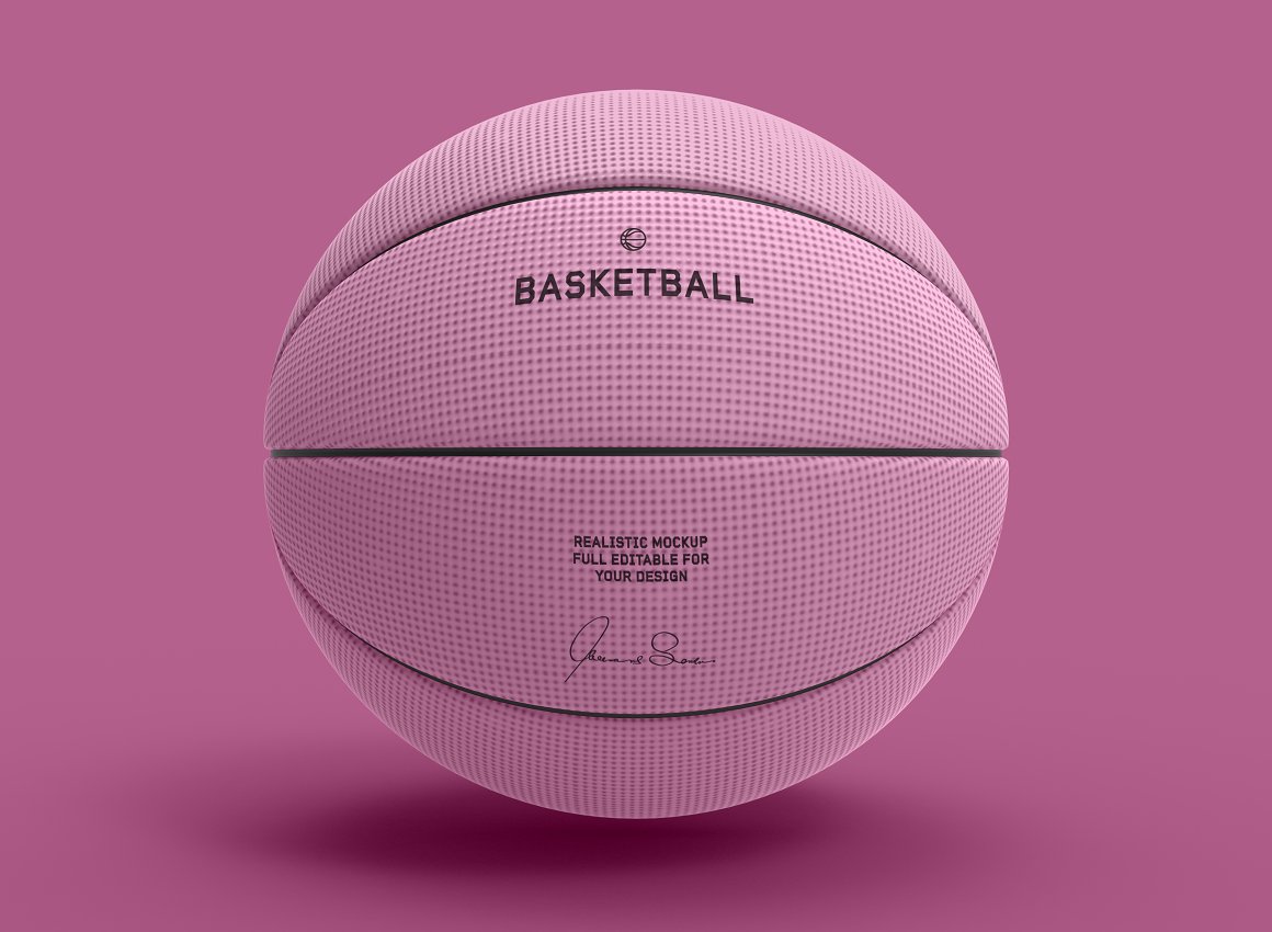 A pink basketball mockup template