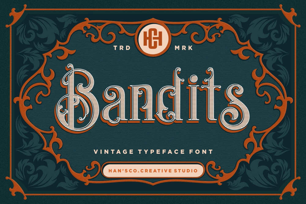 A vintage typeface in western style