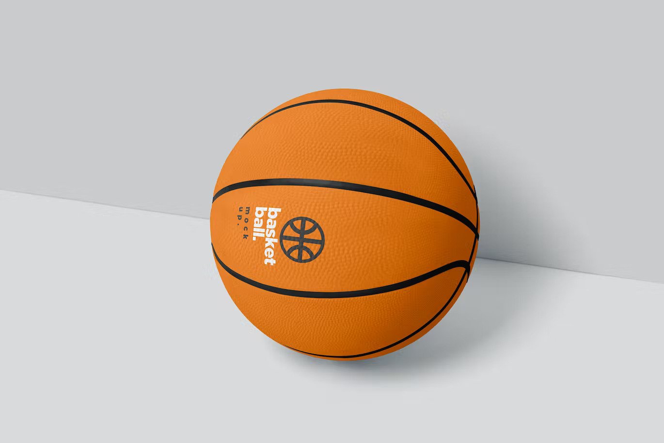 An orange basketball mockup set