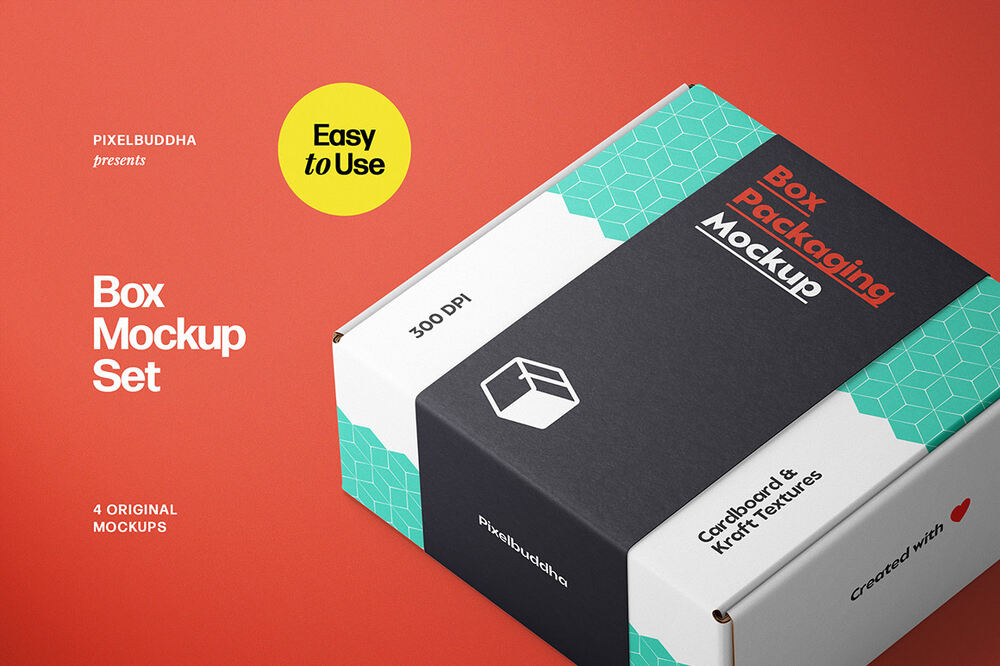 A set of mailing box mockups