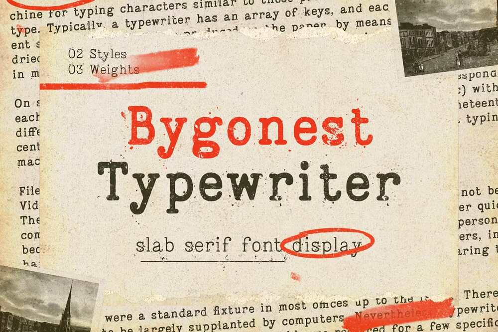 A slab serif display typewriter font