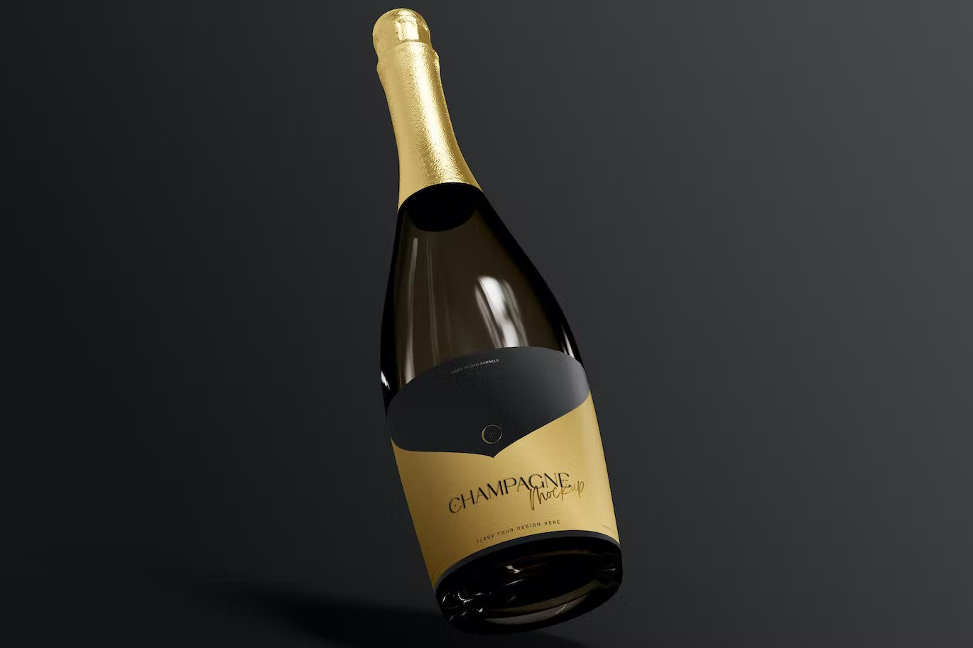 A champagne bottle mockup