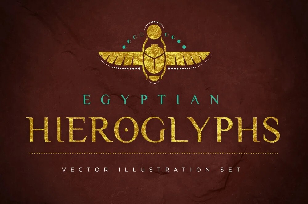 An Egyptian hieroglyphs vector set