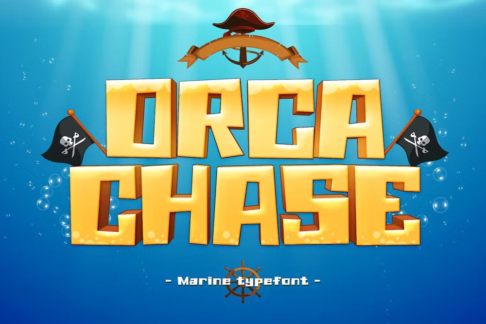 A marine gaming font