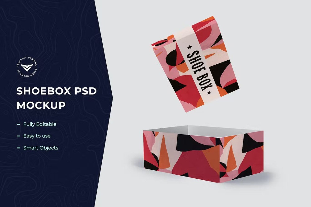 A shoe box mockup template