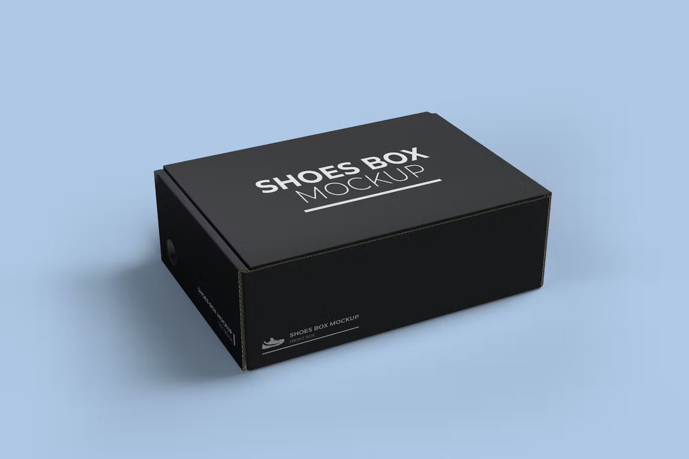 A black shoe box mockup