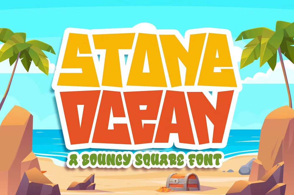 A bouncy square font