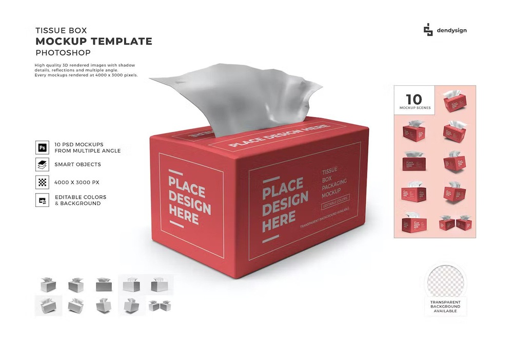 Ten different style of tissue mockup