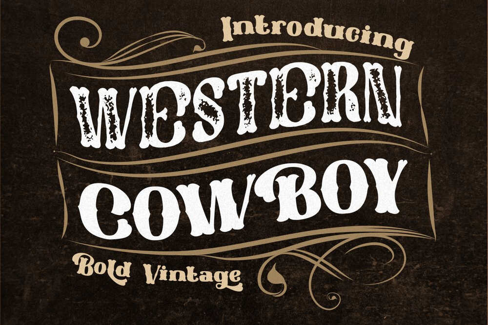 A bold wintage western style font