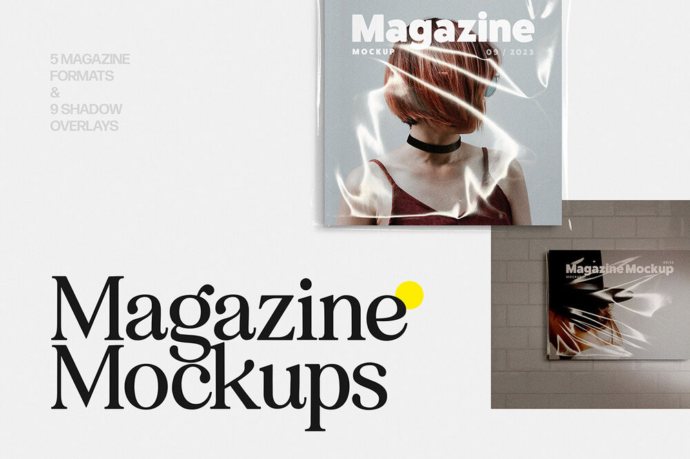 A wrapped magazine mockups