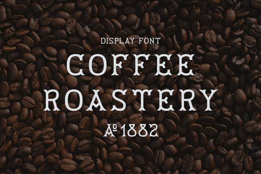 A coffee style display font