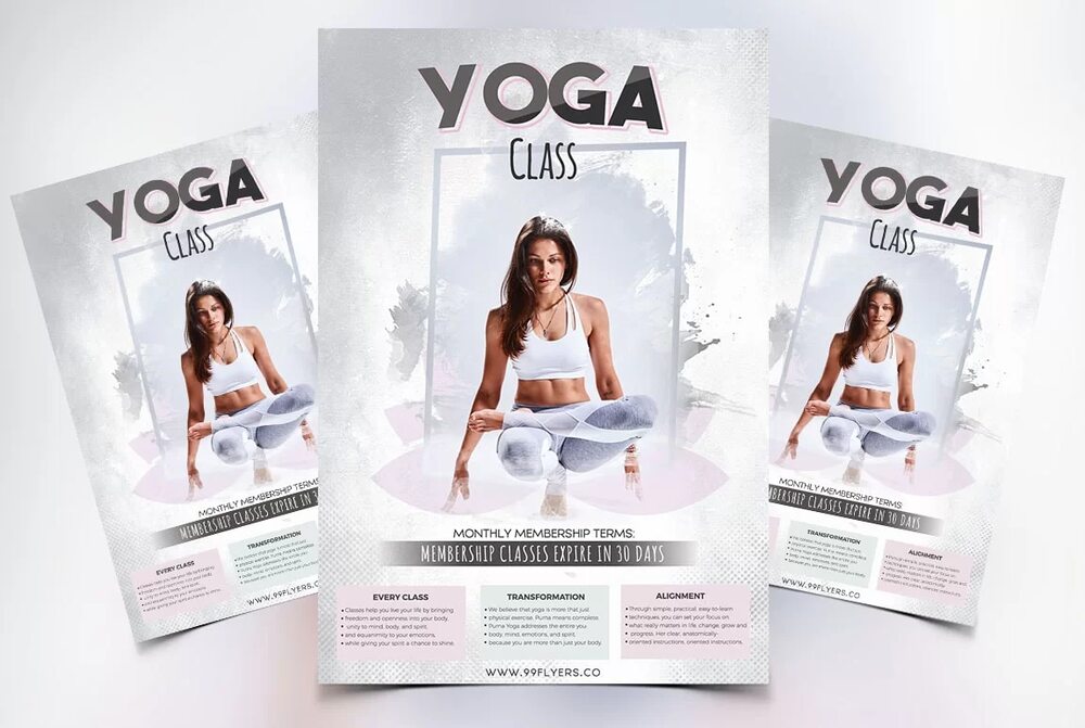 A free yoga day flyer template