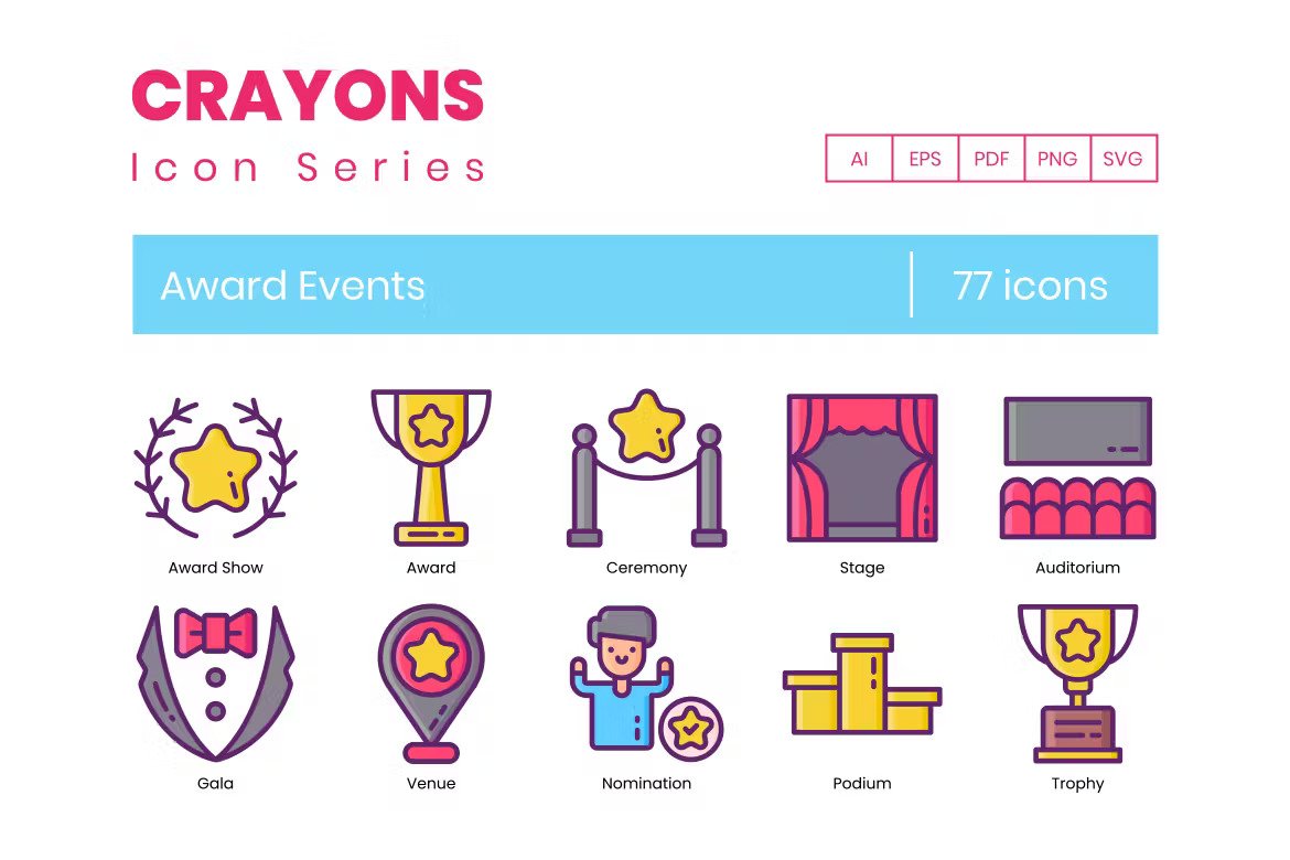 A set of award events icons