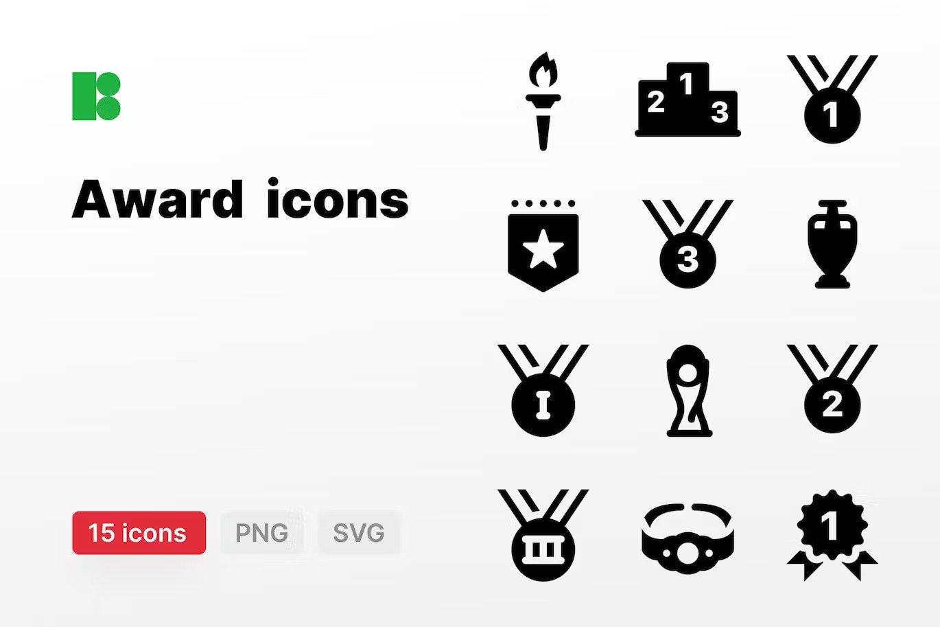 A black and white award icons