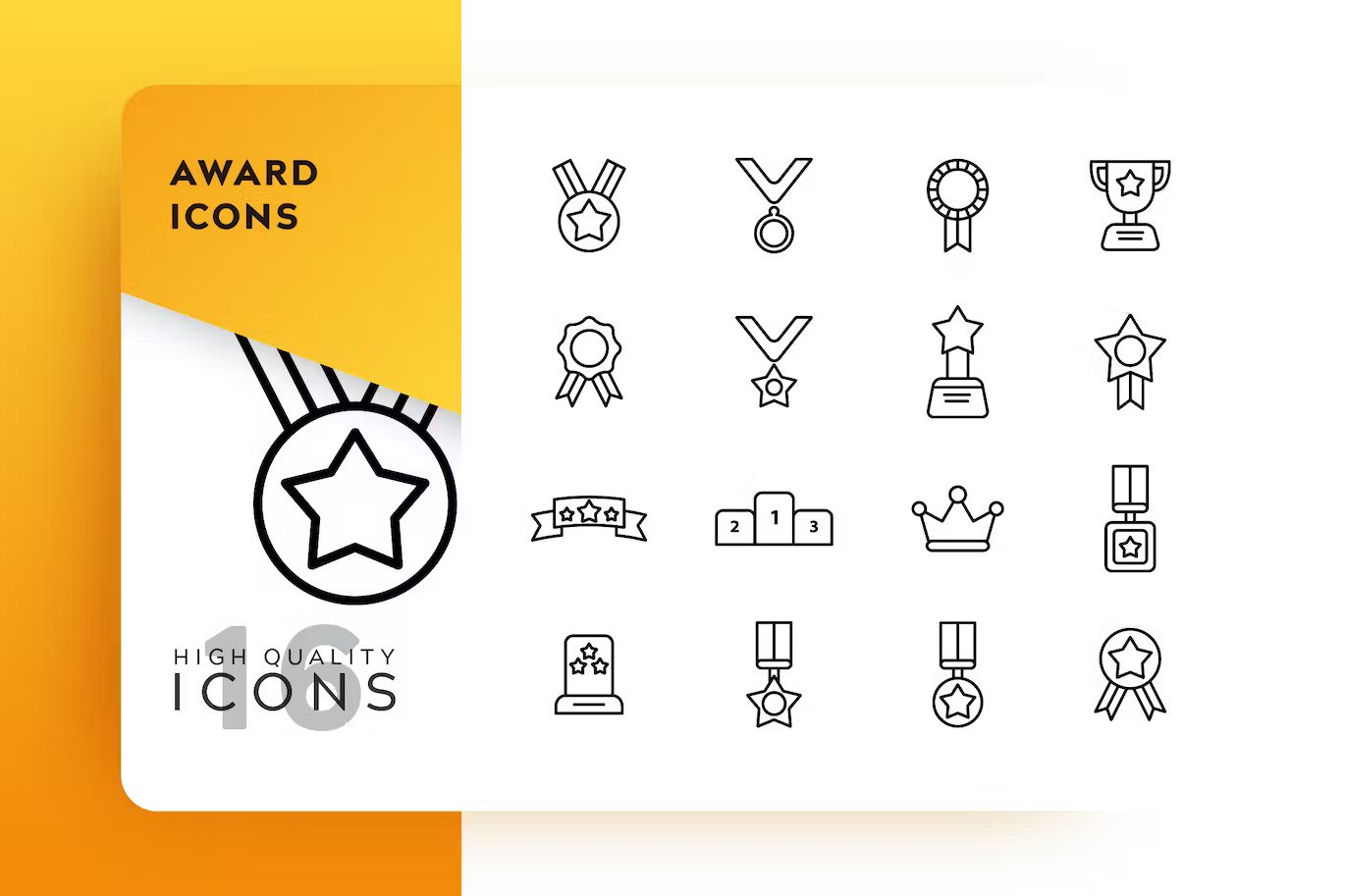 A line awards icons collection