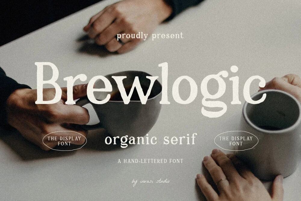 An handlettered organic display font