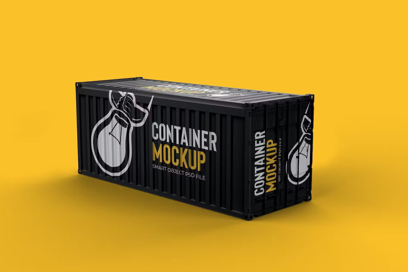 A cargo container mockup