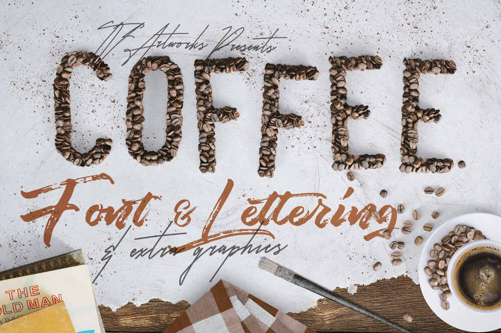 A coffee style font and lettering