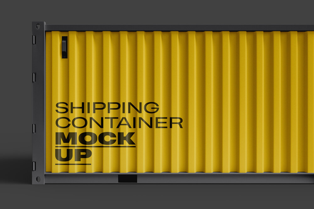 A free shipping container mockup template
