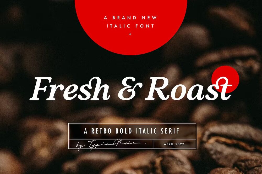 A retro bold italic serif font