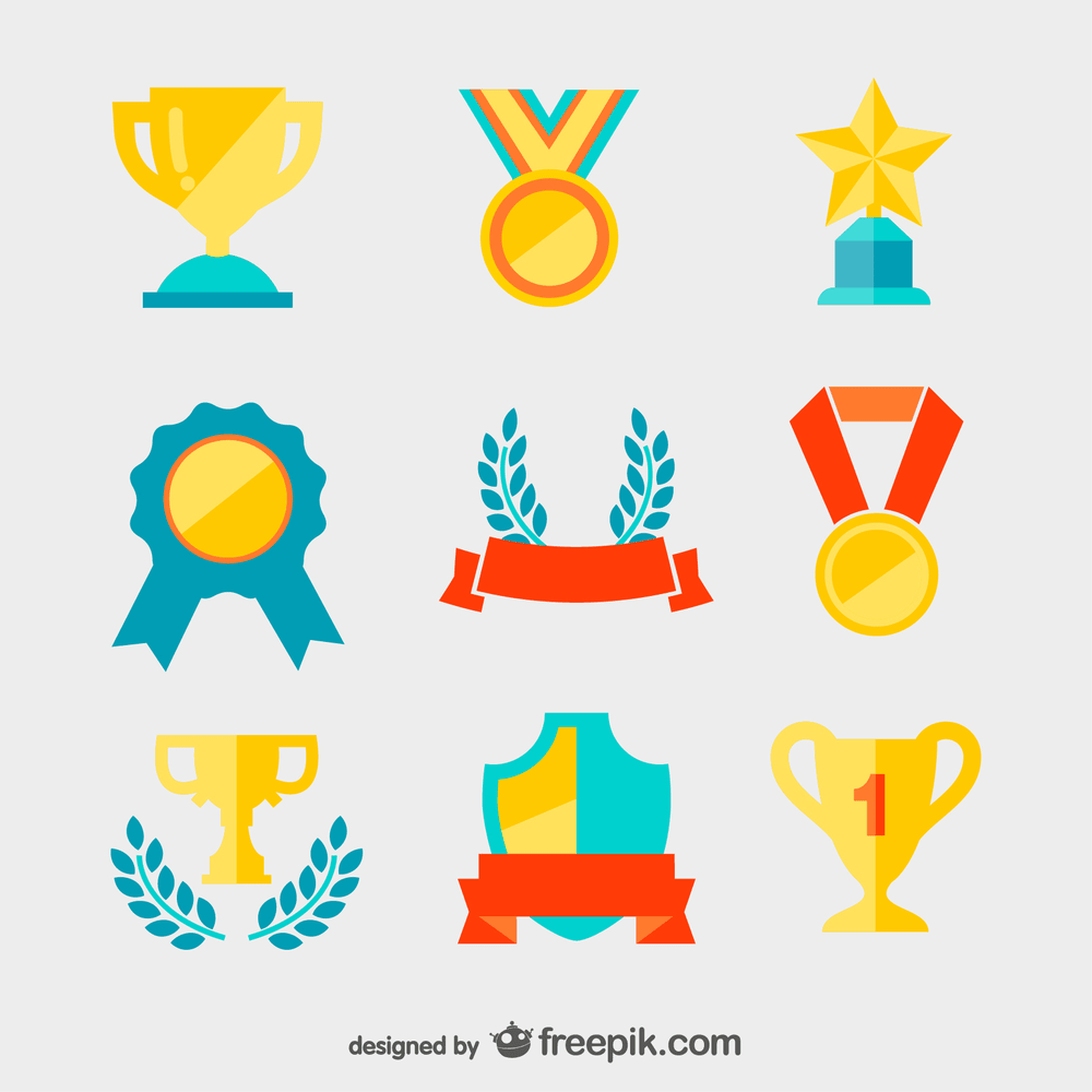 A free golden medals and trophies collection