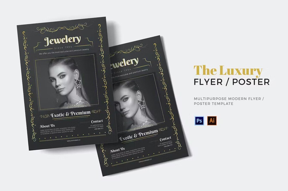 A luxury jewelry flyer template