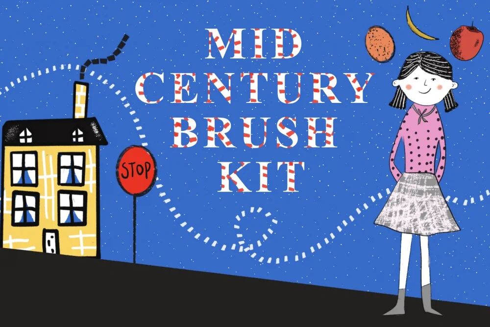 A mid century procreate brushes kit