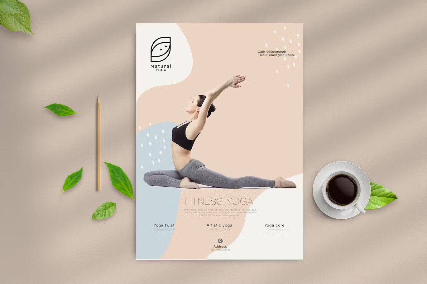 A modern yoga flyer template