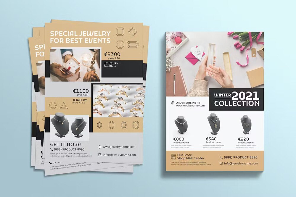 A jewelry catalog flyer template