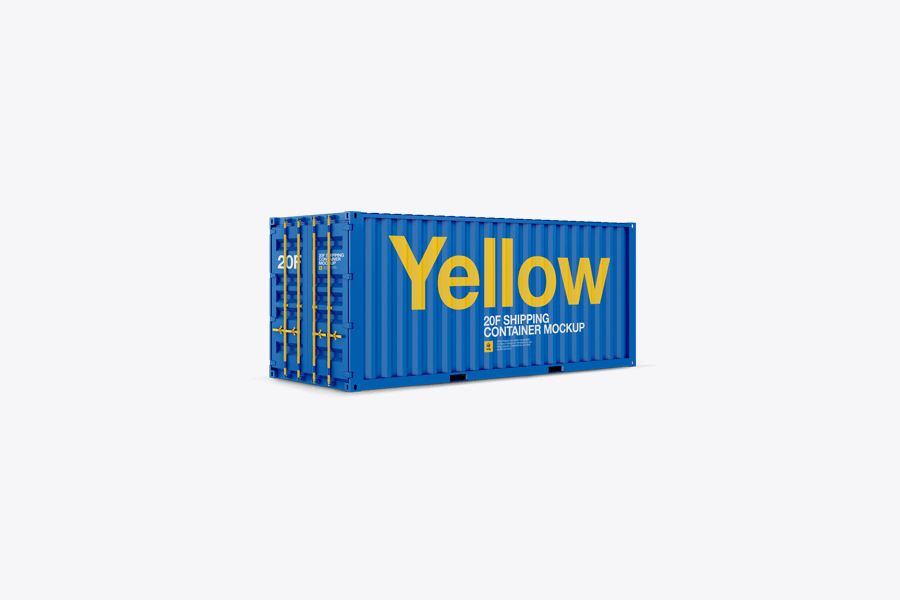 A shipping container mockup template