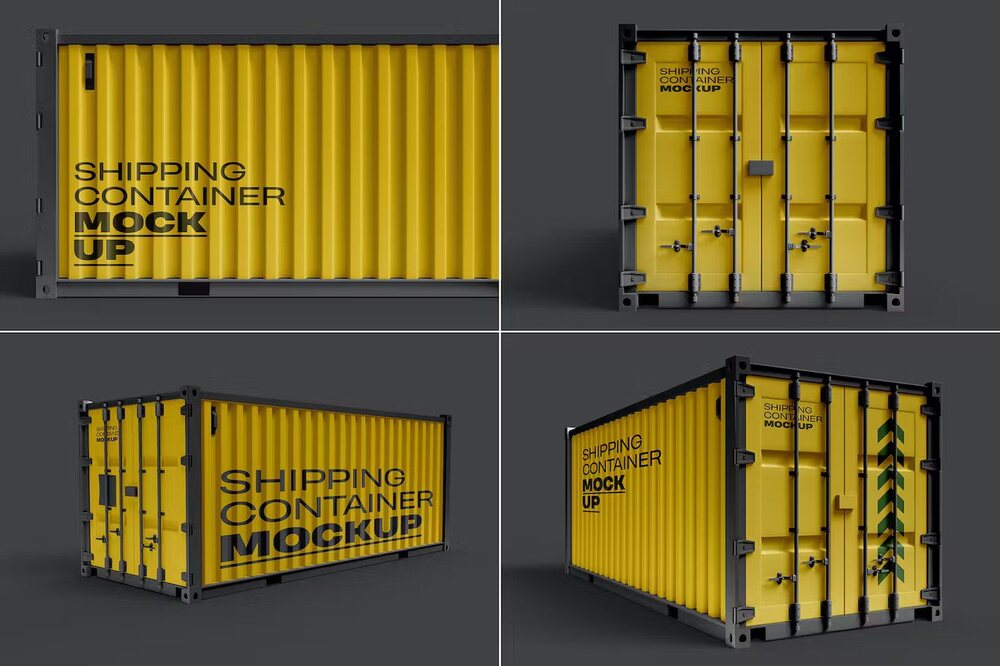 A shipping container mockup templates