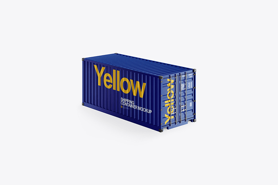 A shipping container mockup template