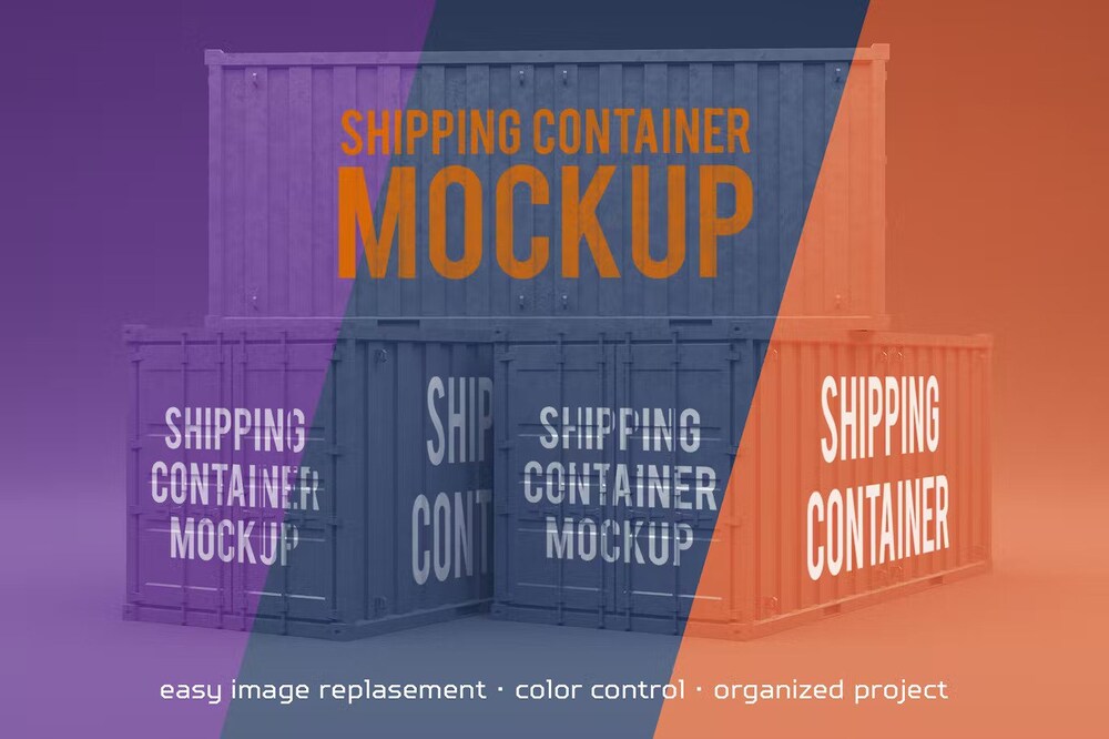 A shipping container mockup