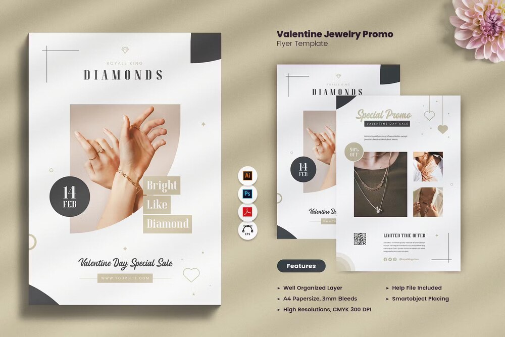 A jewellery promo flyer template