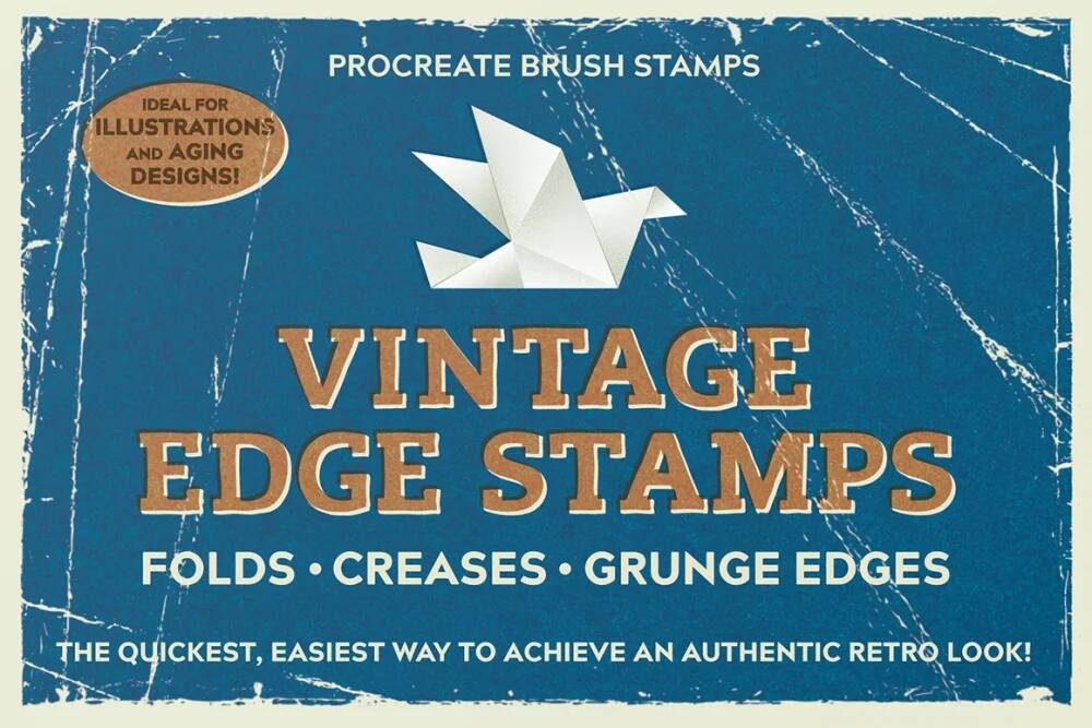 A vintage edge Stamp procreate brushes