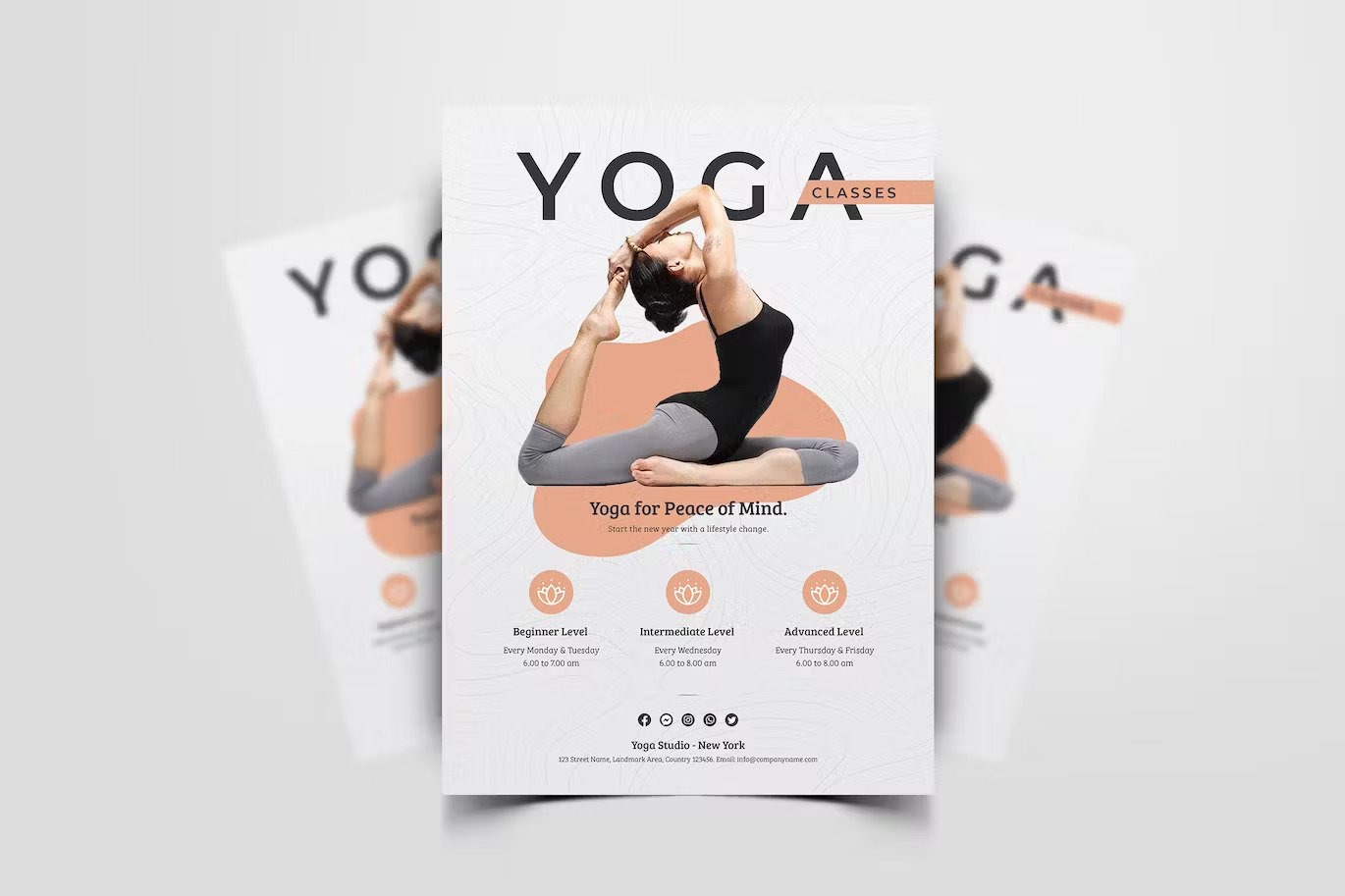 Yoga and fitness flyer template