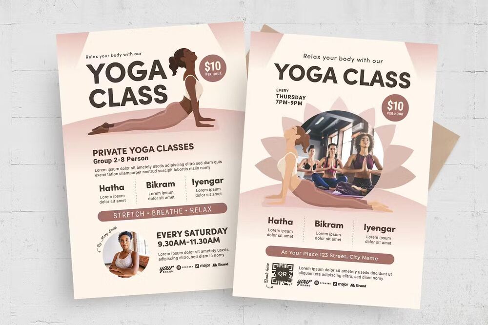 A yoga class flyer template