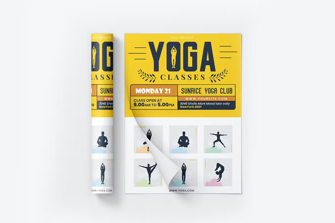 A yoga class flyers
