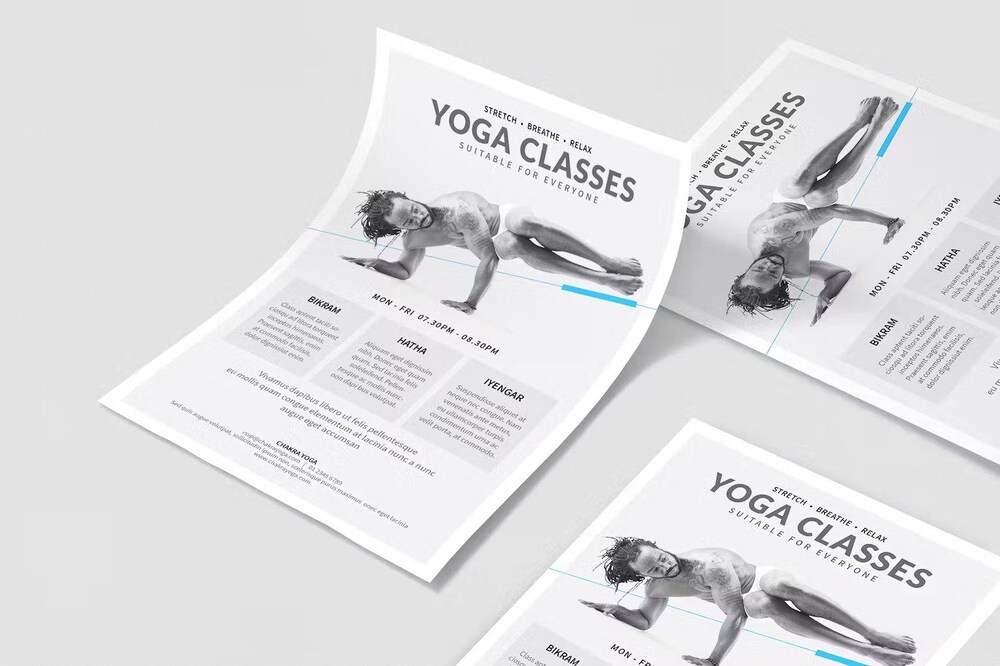 Yoga classes poster flyer template