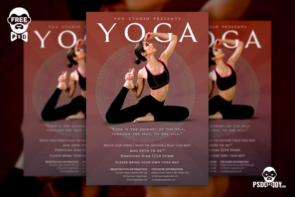 A free yoga flyer template