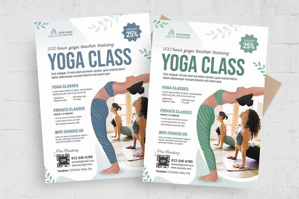 Yoga class flyer template