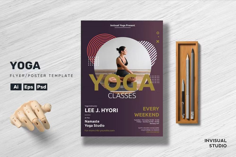 Yoga flyer template