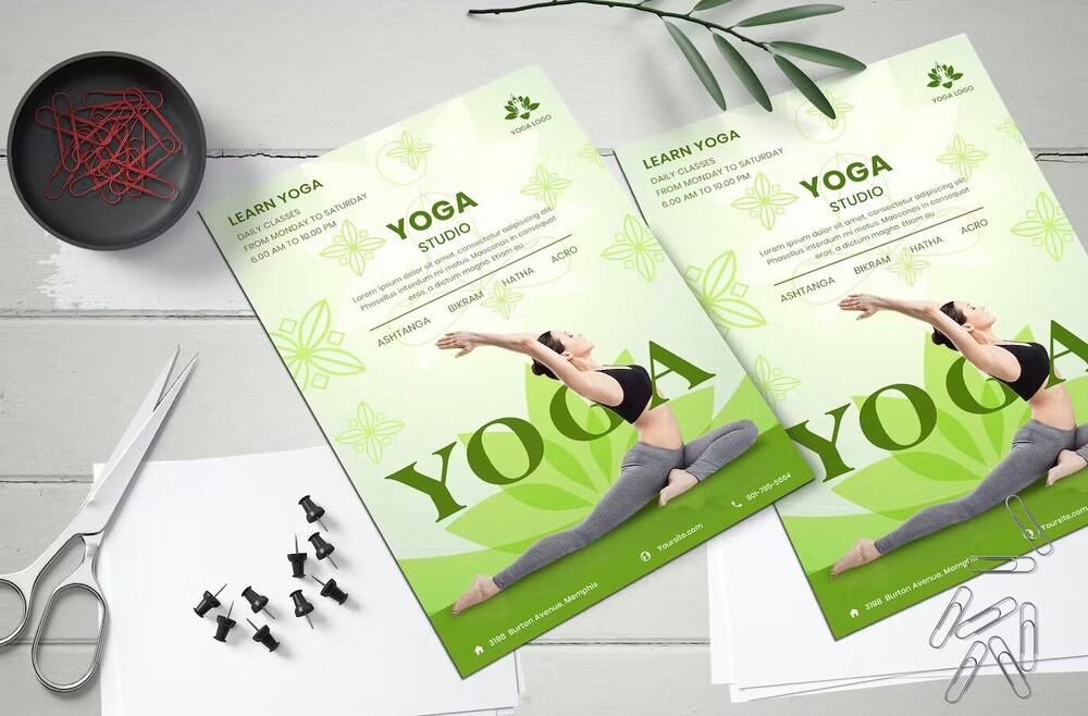 Yoga flyer template