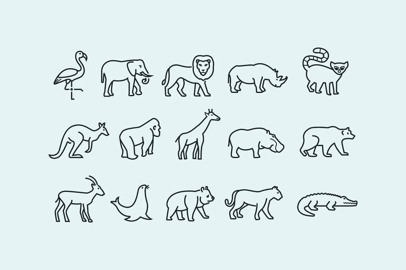 A zoo animal icons