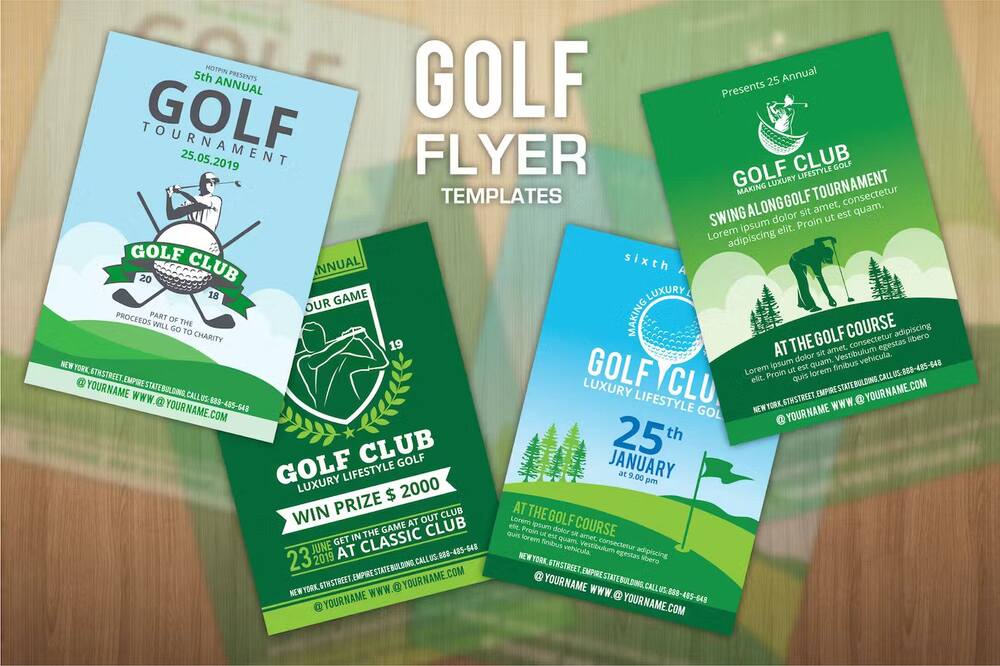 A set of golf flyer templates