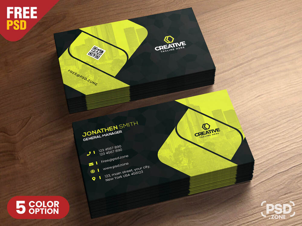 A free corporate business card design template